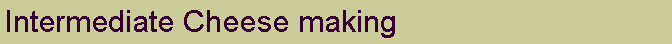 Text Box: Intermediate Cheese making 